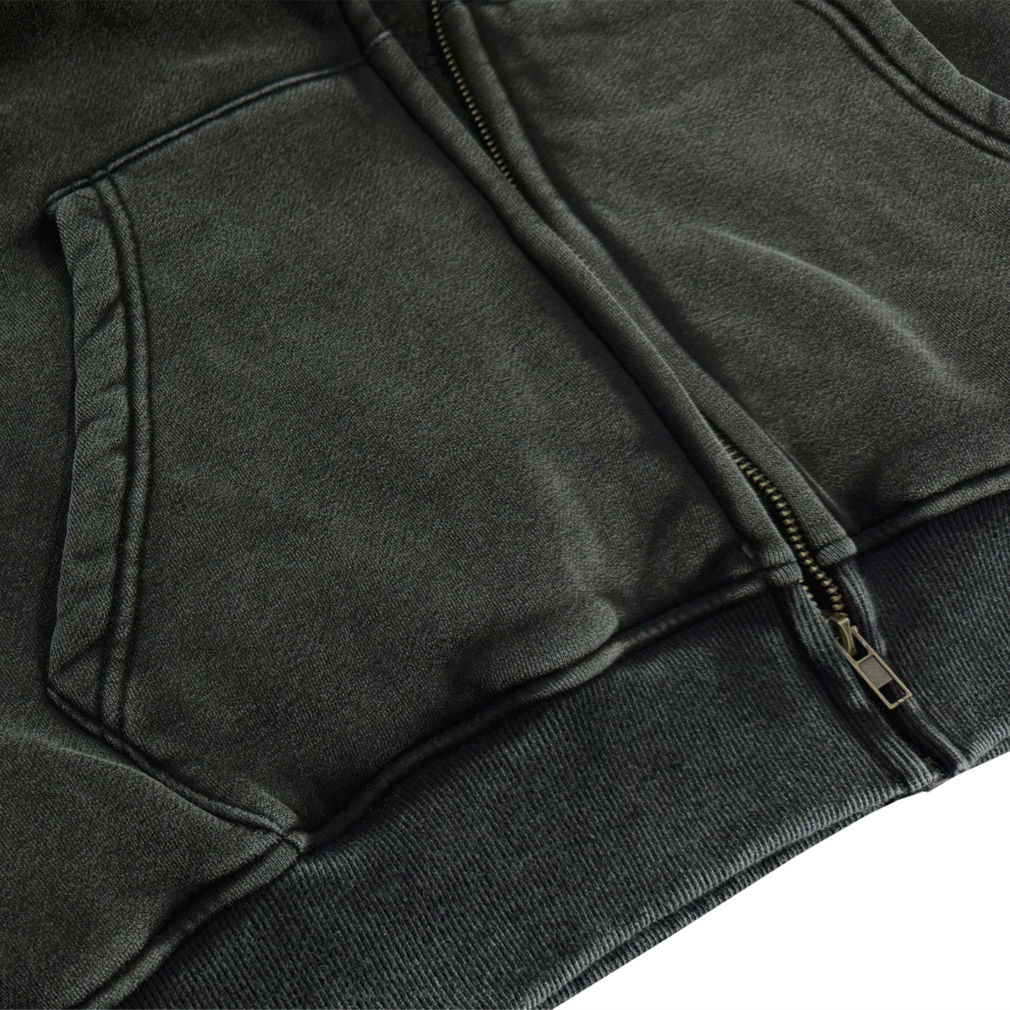 Acid Washed Zip Fleece Hoodie - Driver Mod